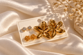 Golden Bloom Trio Earring Set