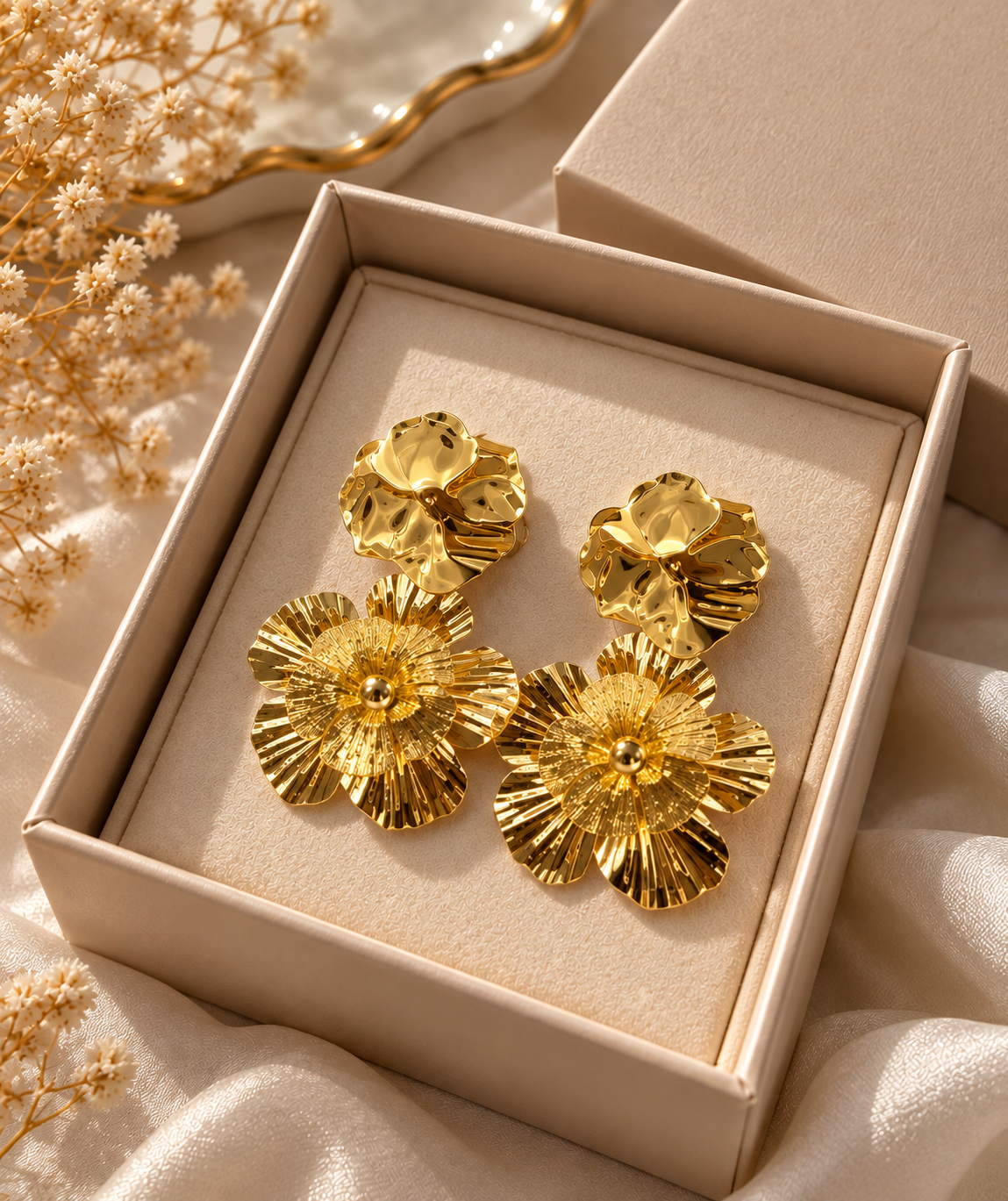 Golden Bloom Statement Earrings