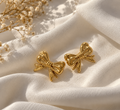 Gold Bow Studs