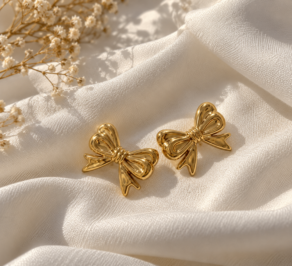 Gold Bow Studs