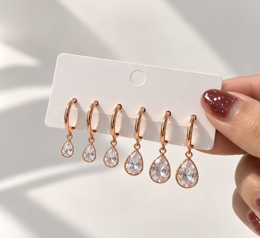 Crystal Earring Set – Stainless Steel