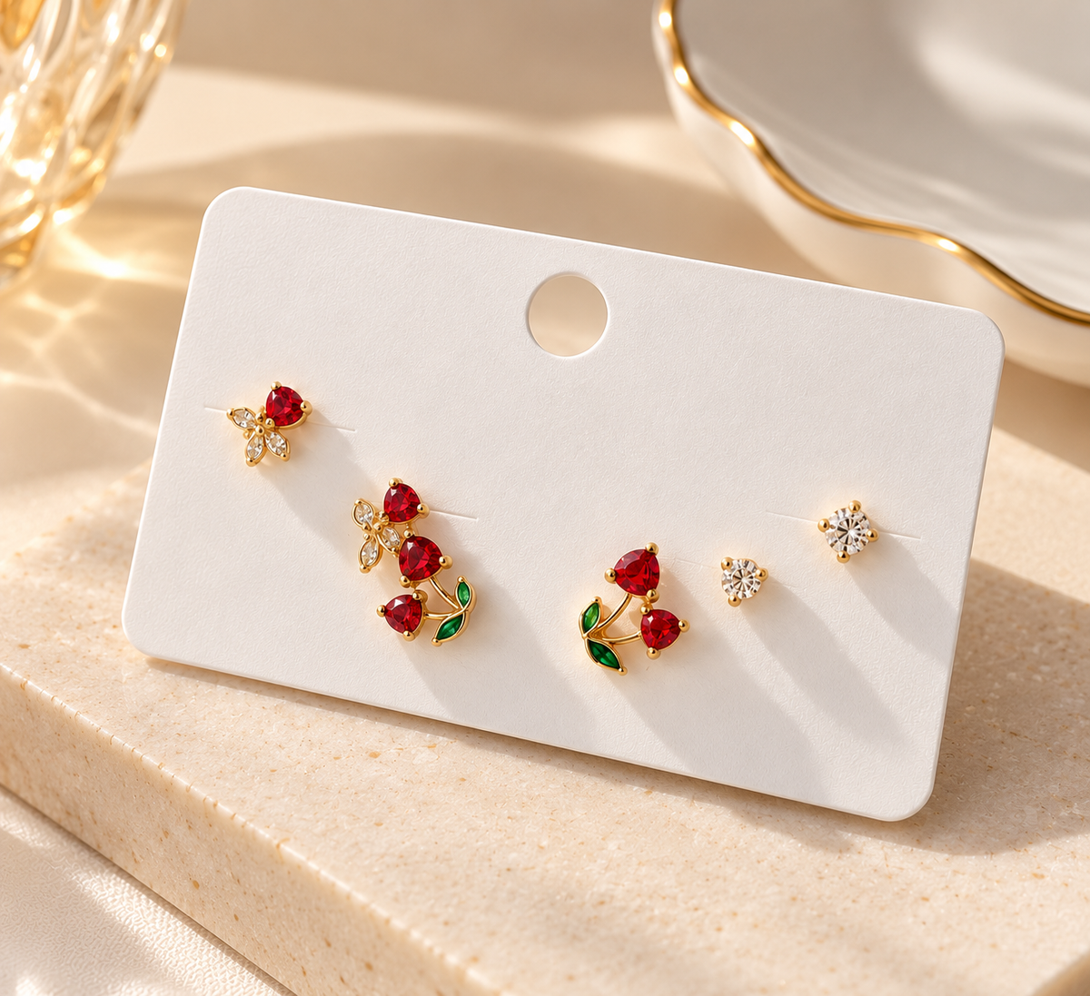 Cherry Bloom Earring Set